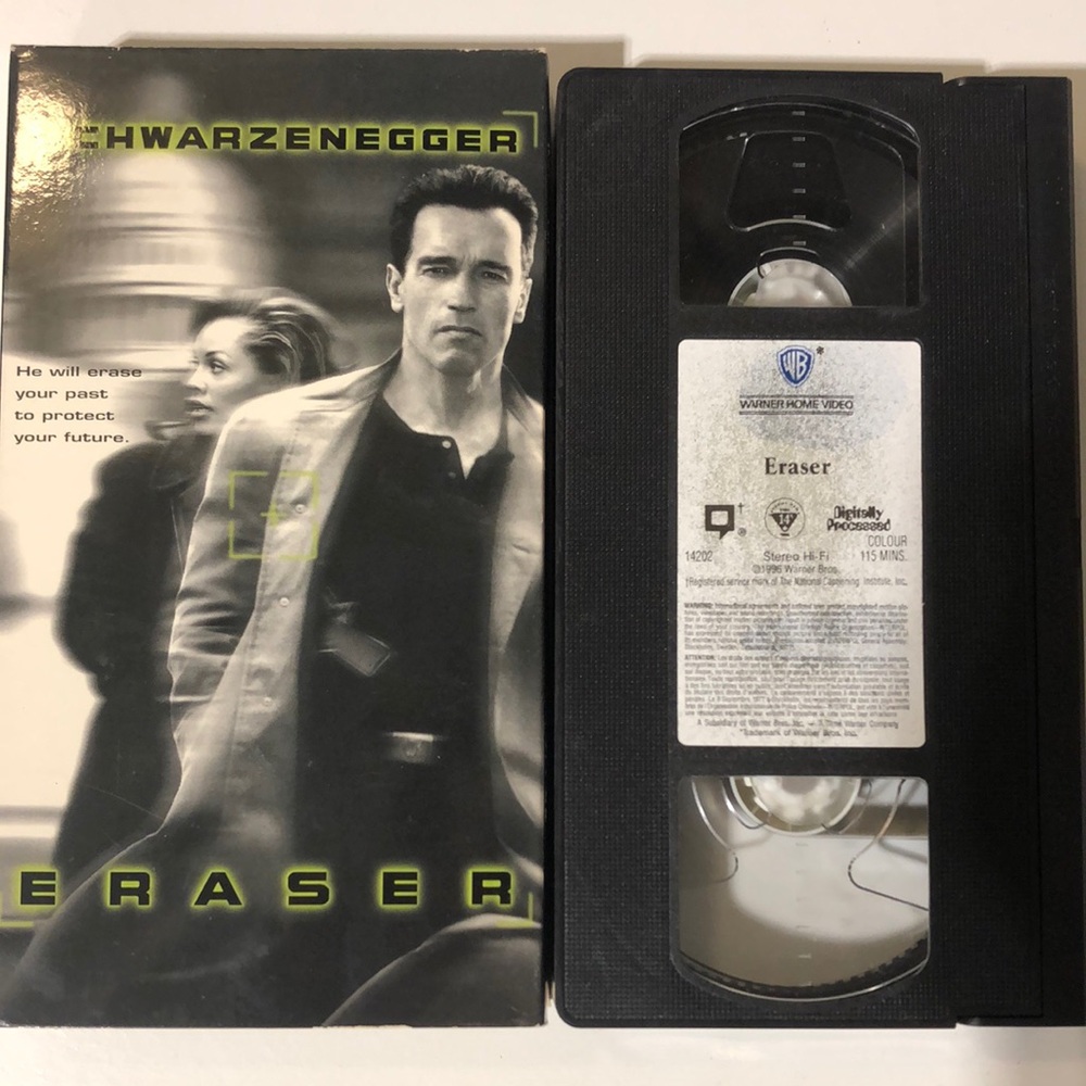 10for$20💙Eraser VHS Movie with Arnold Schwarzenegger